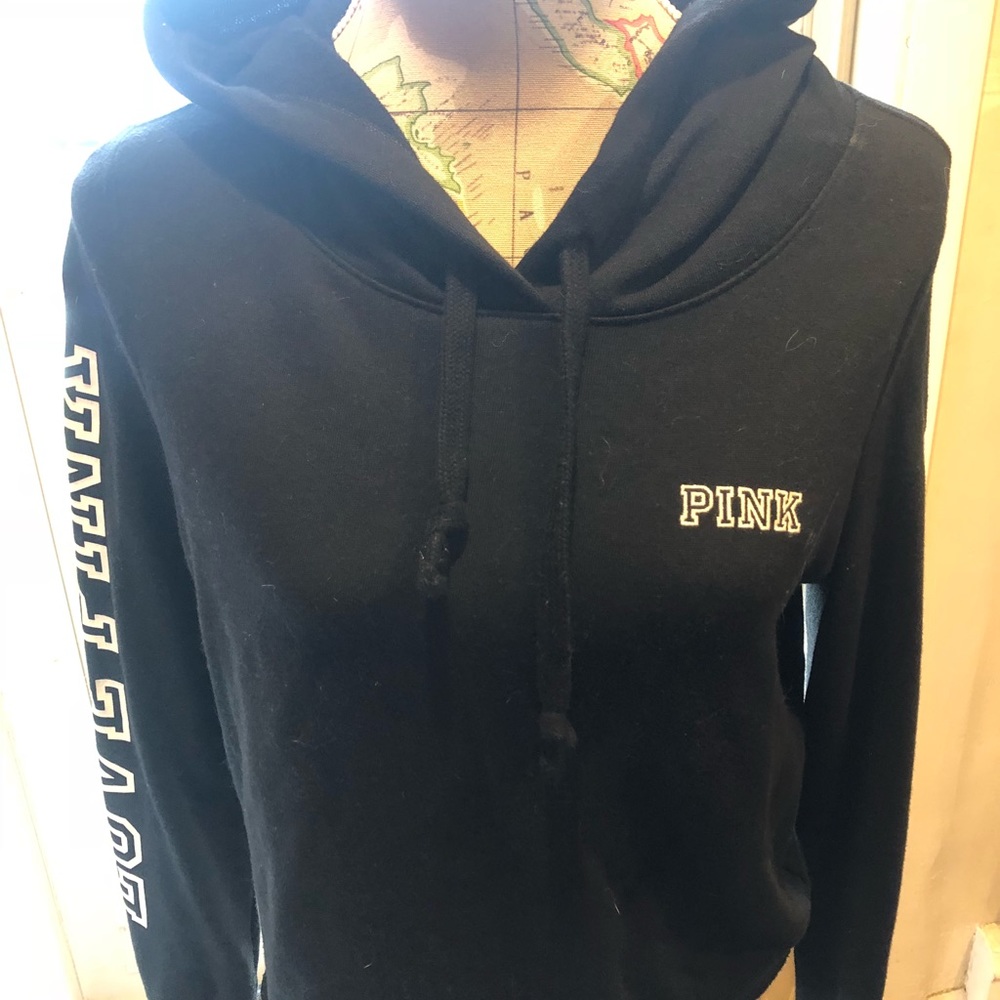 Pink Victoria’sSecret BlackCropped PulloverHoodie - Picture 5 of 6
